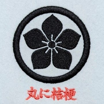 古布藍染 家紋 丸に桔梗 古布藍染 家紋 丸に桔梗
