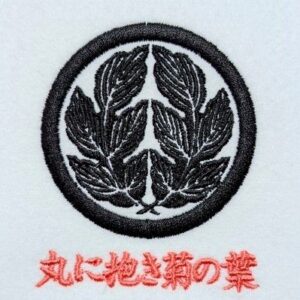 丸に抱き菊の葉